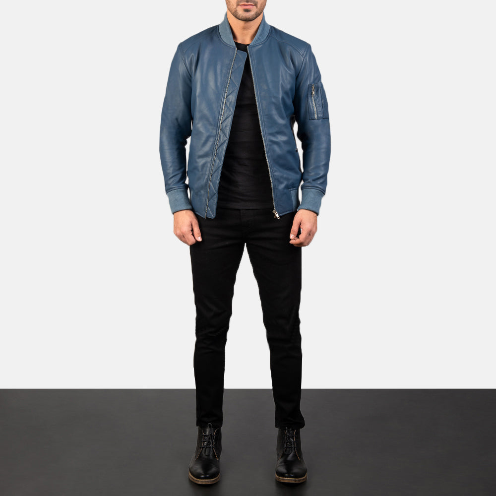 Bomia MA-1 جاكيت بومبر جلد رجالي – alternate product view 3