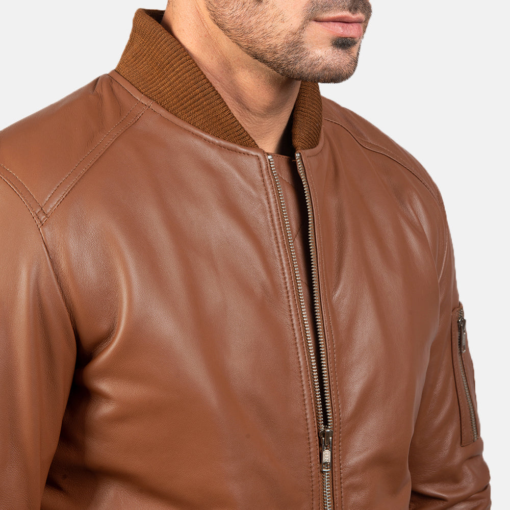 Bomia MA-1 جاكيت بومبر جلد رجالي – alternate product view 6