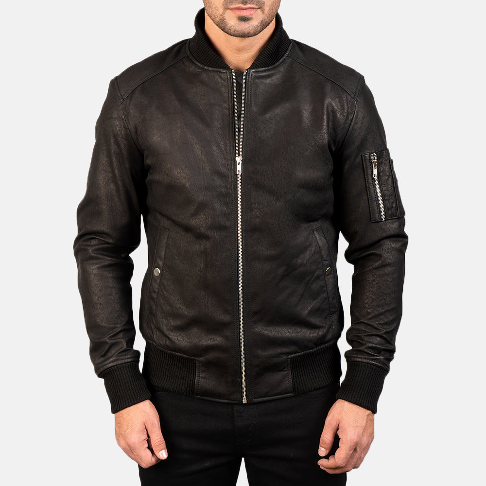 Bomia MA-1 جاكيت بومبر جلد رجالي – alternate product view 3