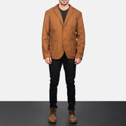 
Khaki Wool Blazer - عرض جانبي يوضح قَصّة الأكمام المريحة