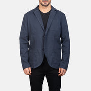 
Borges Navy أزرق بليزر جلد رسمي رجالي in Navy Blue Poly-Cotton - عرض أمامي وقَصّة مفصلة أنيقة | شراء أونلاين عبر المتجر الرسمي