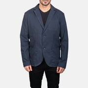 
تفاصيل مقربة of Notch & Button Hardware on Borges Navy أزرق بليزر جلد رسمي رجالي