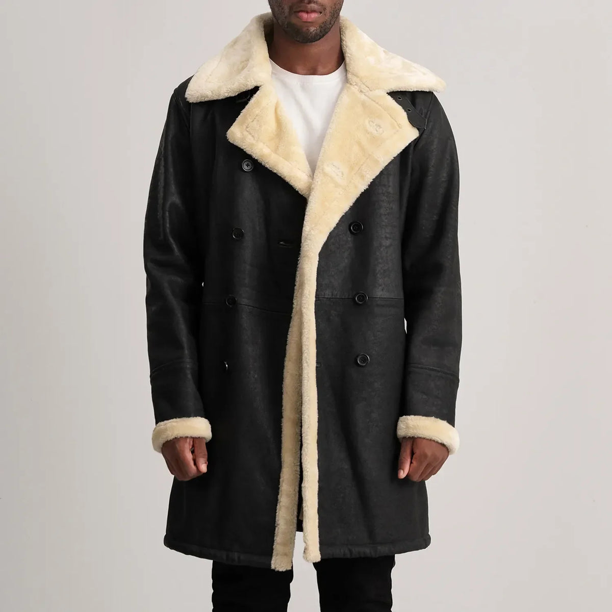 
Charles معطف جلد فاخر بني Shearling معطف جلد فاخر رجالي – alternate product view 1