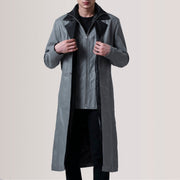 
Charlton Grey Leather Single Breasted معطف جلد فاخر رجالي For Men in Grey Sheepskin Leather - عرض أمامي وقَصّة مفصلة أنيقة | شراء أونلاين عبر المتجر الرسمي
