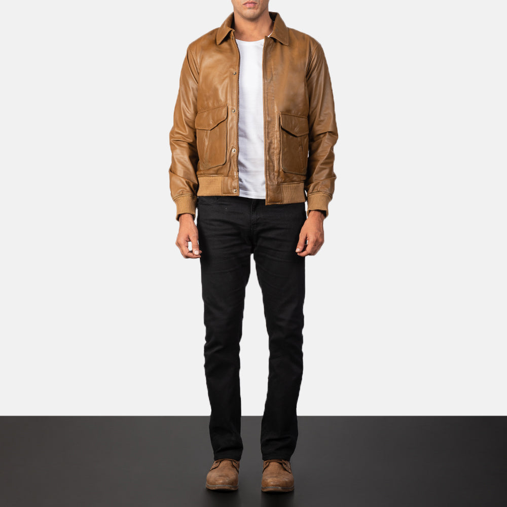 Coffmen جاكيت بومبر جلد رجالي – alternate product view 4