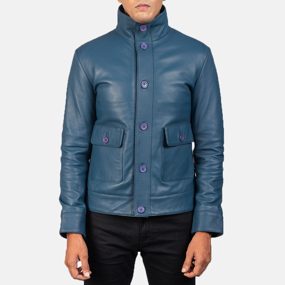Columbus جاكيت بومبر جلد رجالي – alternate product view 4