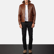 Columbus جاكيت بومبر جلد رجالي – alternate product view 4