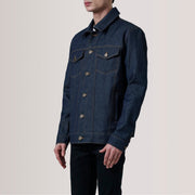 
Conard Ash Grey Denim Trucker Jacket For Men - عرض جانبي يوضح قَصّة الأكمام المريحة