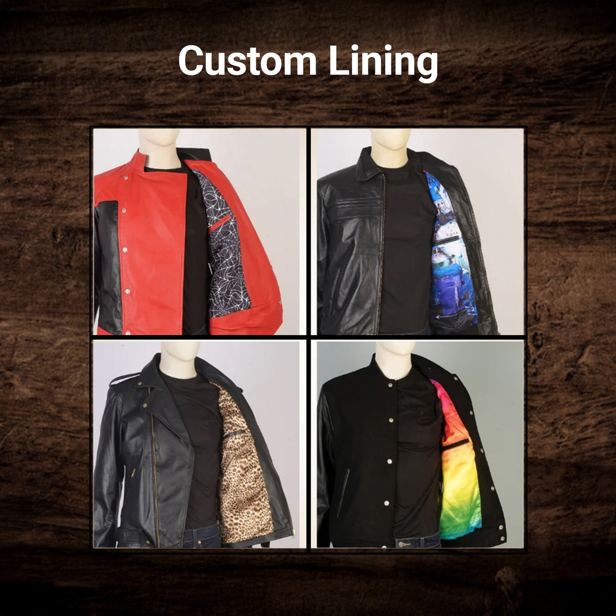 
مظهر الارتداء على موديل لـ  Design Your Custom Leather Jacket | Free Shipping & Alteration على عارض أزياء - انسيابية طبيعية في ضوء النهار