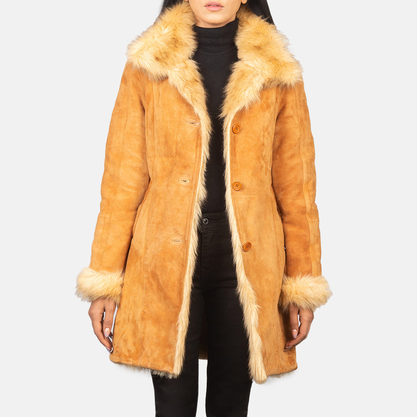 Erica Shearling معطف جلد نسائي