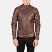 Faisor Mocha جاكيت بايكر جلد رجالي – alternate product view 5