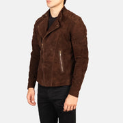Faisor Mocha جاكيت بايكر جلد رجالي – alternate product view 2