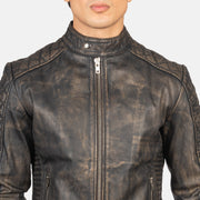 Fernando مبطن جاكيت بايكر جلد رجالي – alternate product view 6