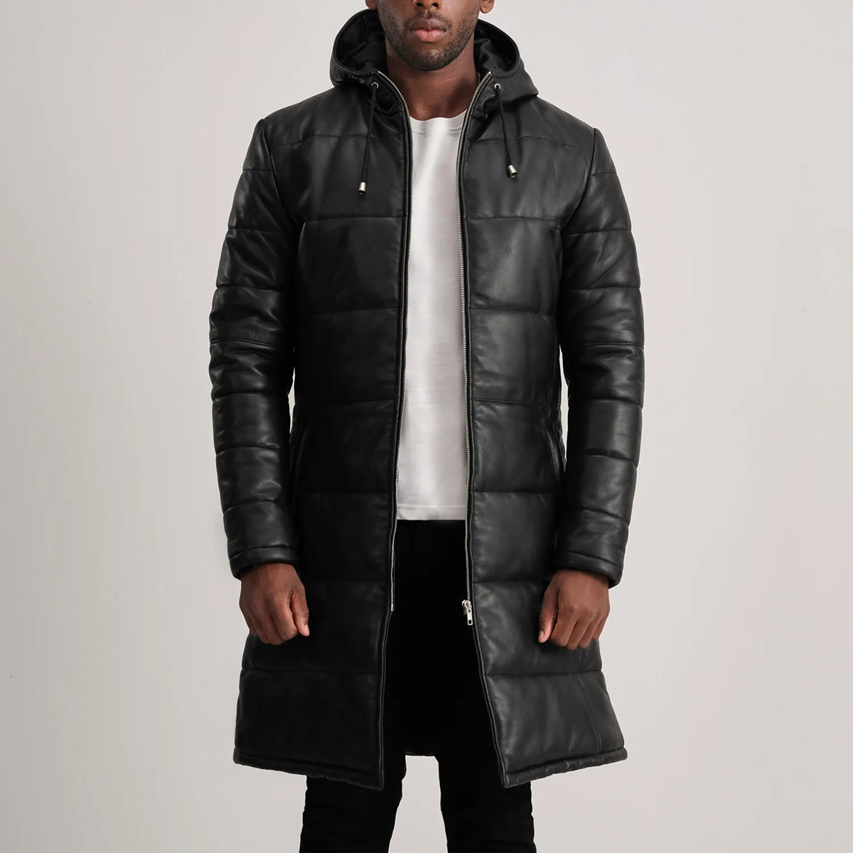 
Floyd Tan Hooded Leather Puffer Coat in Tan Brown Sheepskin Leather - عرض أمامي وقَصّة مفصلة أنيقة | شراء أونلاين عبر المتجر الرسمي