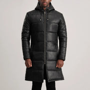 
تفاصيل مقربة of Hooded & Zipper Hardware on Floyd Tan Hooded Leather Puffer Coat