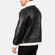 Francis B-3 أسود جاكيت بومبر جلد رجالي – alternate product view 5