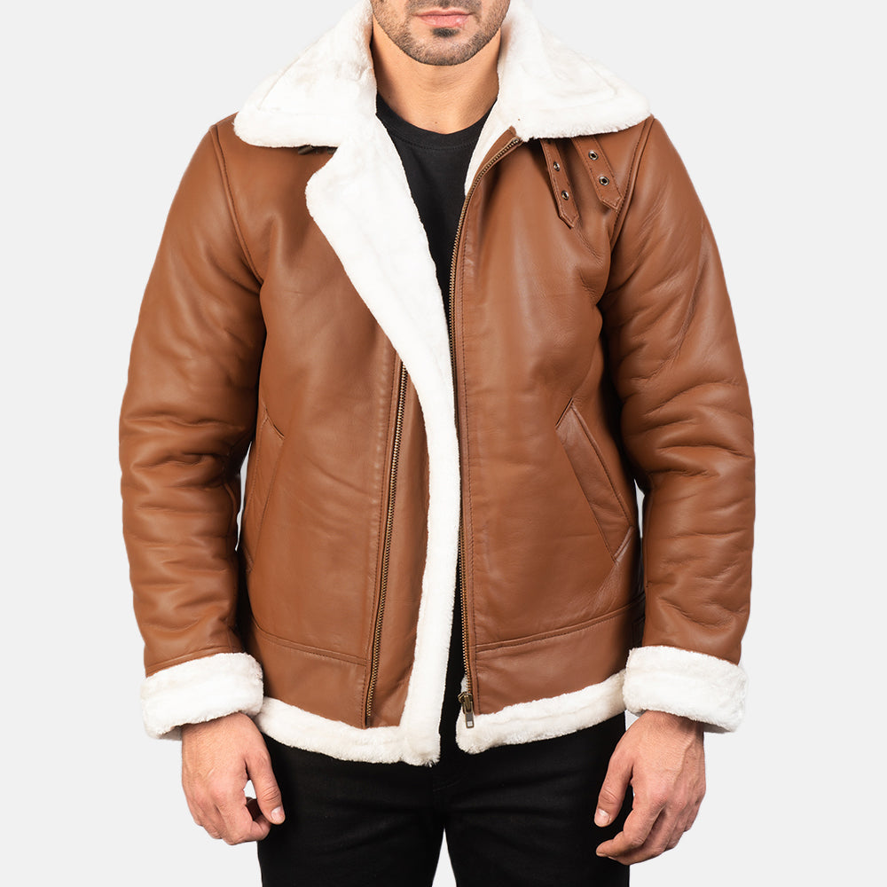 Francis B-3 أسود جاكيت بومبر جلد رجالي – alternate product view 1