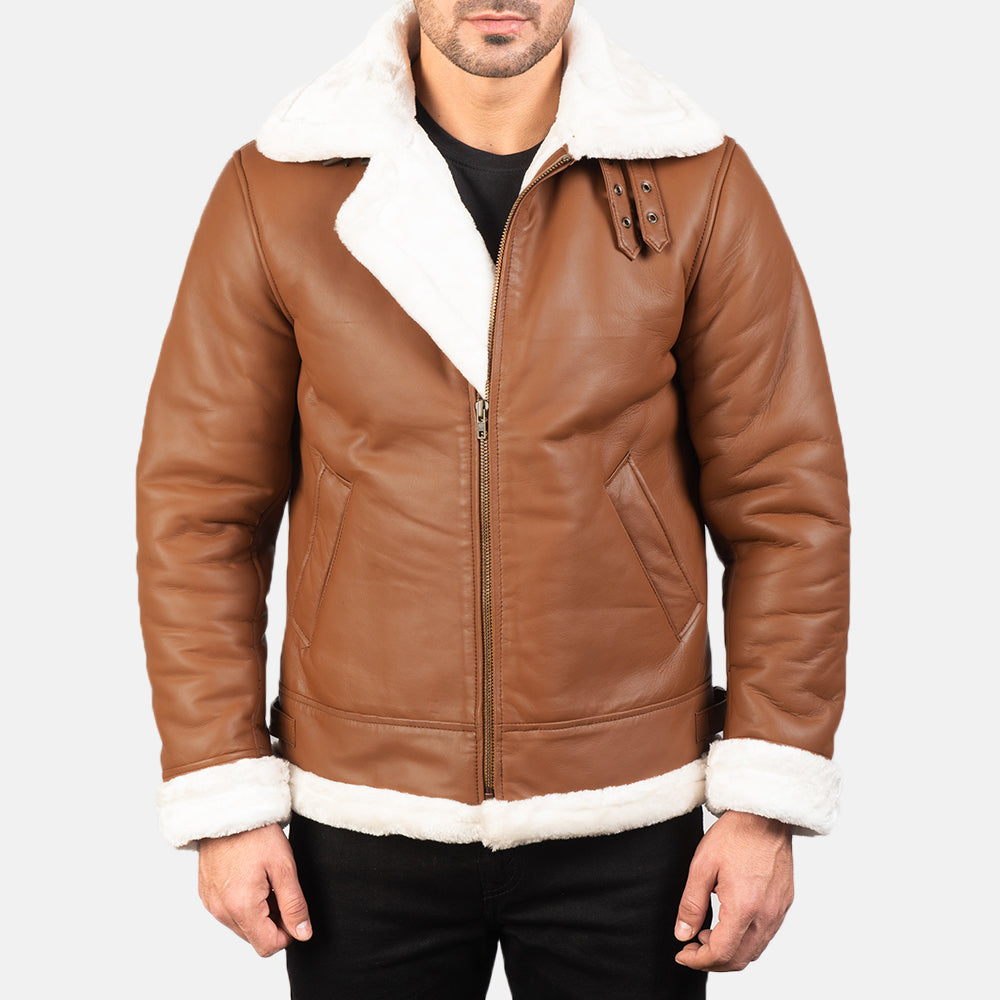 Francis B-3 أسود جاكيت بومبر جلد رجالي – alternate product view 4