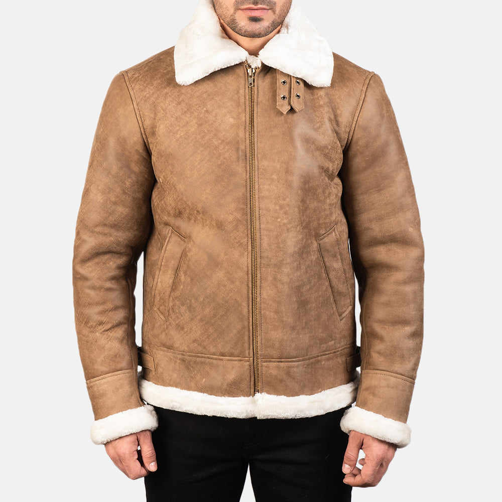 Francis B-3 أسود جاكيت بومبر جلد رجالي – alternate product view 4
