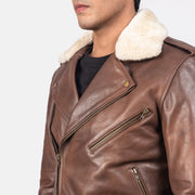 Furton جاكيت بايكر جلد رجالي – alternate product view 6