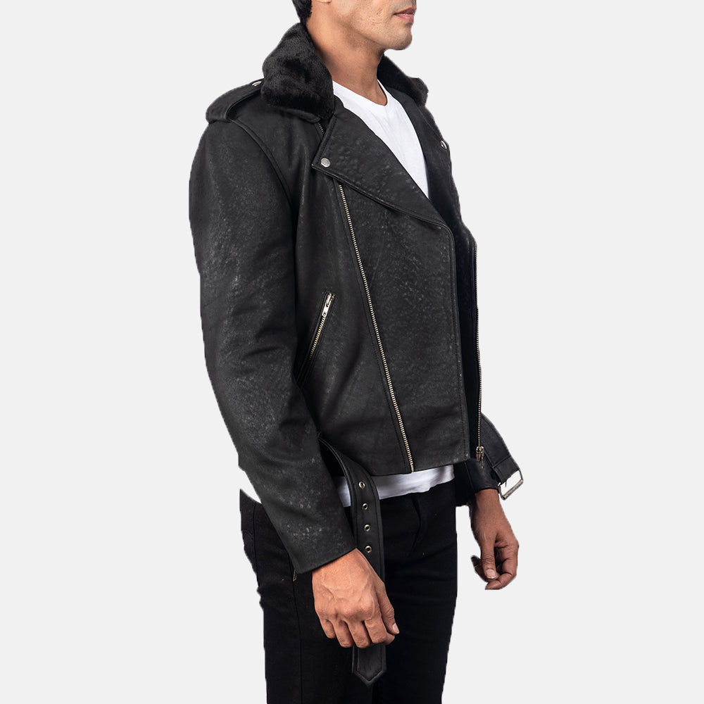 Furton جاكيت بايكر جلد رجالي – alternate product view 2