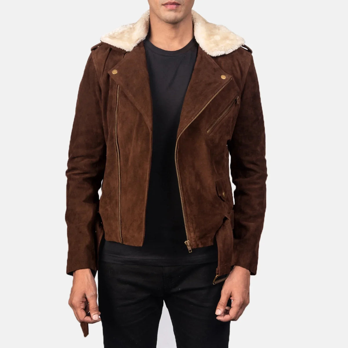 Furton جاكيت بايكر جلد رجالي – alternate product view 1