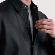 Authentic Sheepskin Leather with Semi-Aniline Finish Grain Texture & Heavy-Duty Seam Stitching Detail