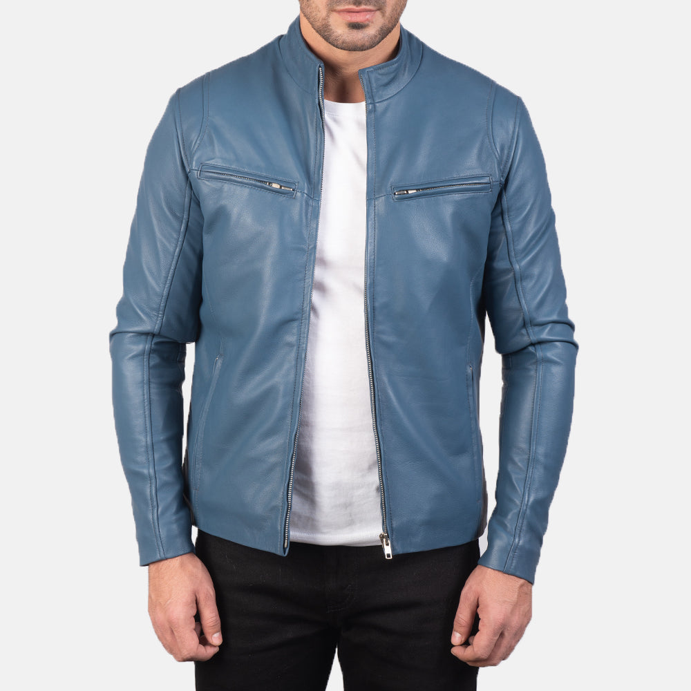 
Ionic جاكيت بايكر جلد طبيعي رجالي – alternate product view 1