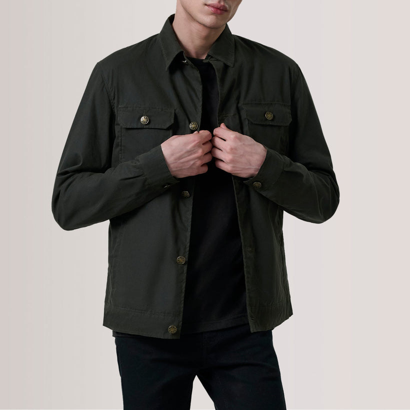 Irwin Olive Waxed Canvas Field جاكيت جلد رجالي