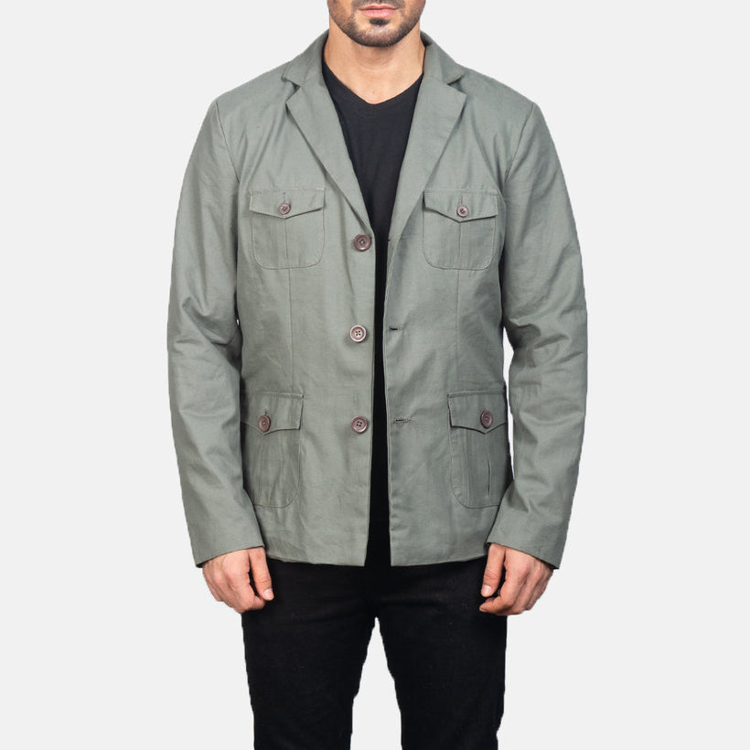 Kajetan Grey Safari جاكيت جلد رجالي