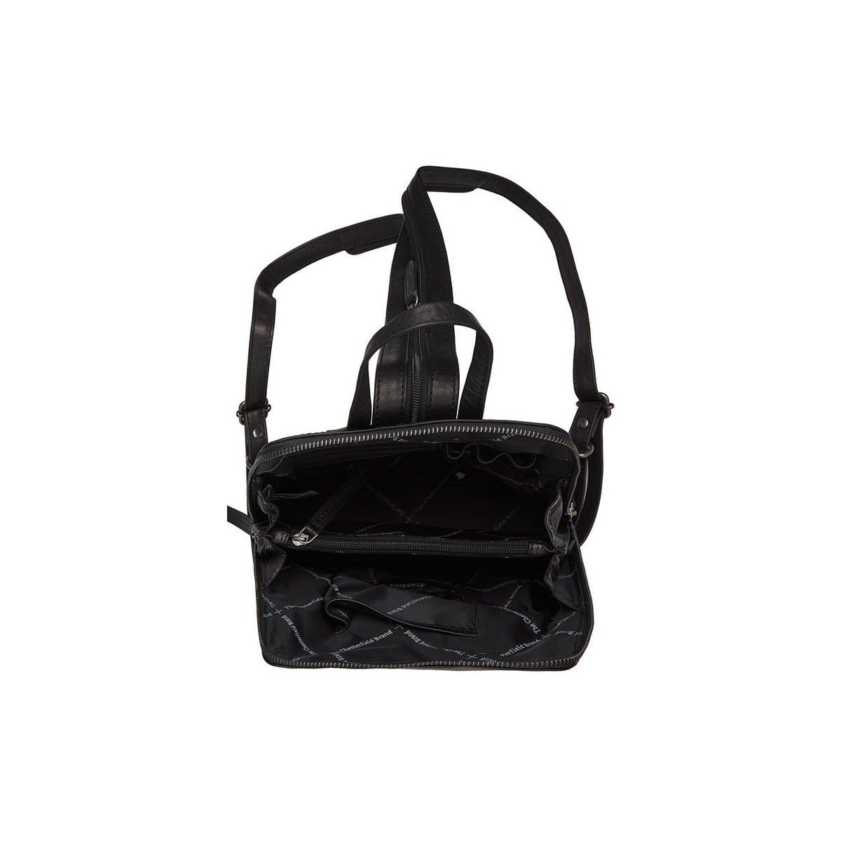 Claire Full-Grain Leather Backpack نسائي - Structured Side Profile Showing Gusset Depth &amp; Expansion Capacity
