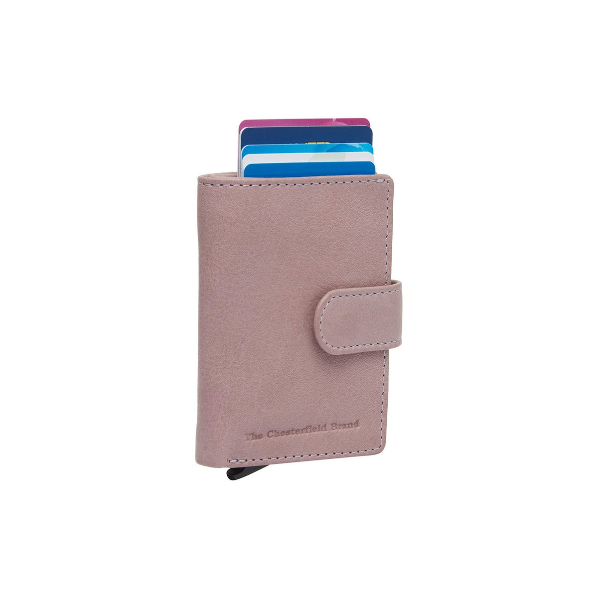 Kaunas Full-Grain Leather Card Holder نسائي in Classic 100% Full-Grain Leather - Full Exterior Front Profile View | Buy Online