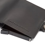 Lagos Full-Grain Leather Card Holder نسائي - Structured Side Profile Showing Gusset Depth &amp; Expansion Capacity