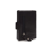 Solid Antique Brass Hardware &amp; Heavy-Duty Dual Zipper Detail on Prague Full-Grain Leather Card Holder نسائي