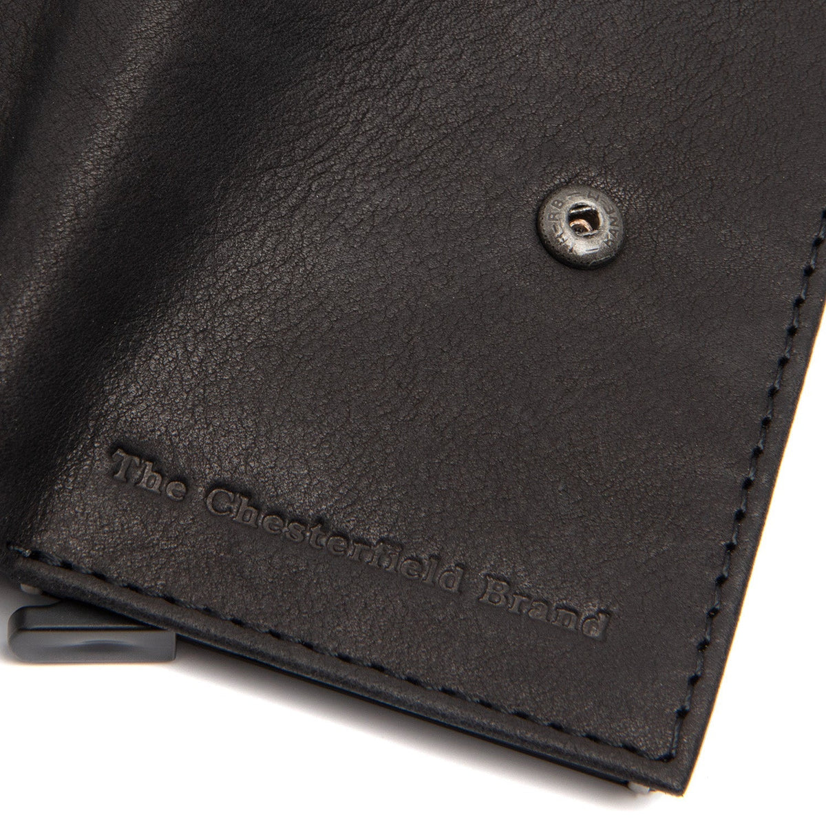 Solid Antique Brass Hardware &amp; Heavy-Duty Dual Zipper Detail on Torola Full-Grain Leather Card Holder نسائي