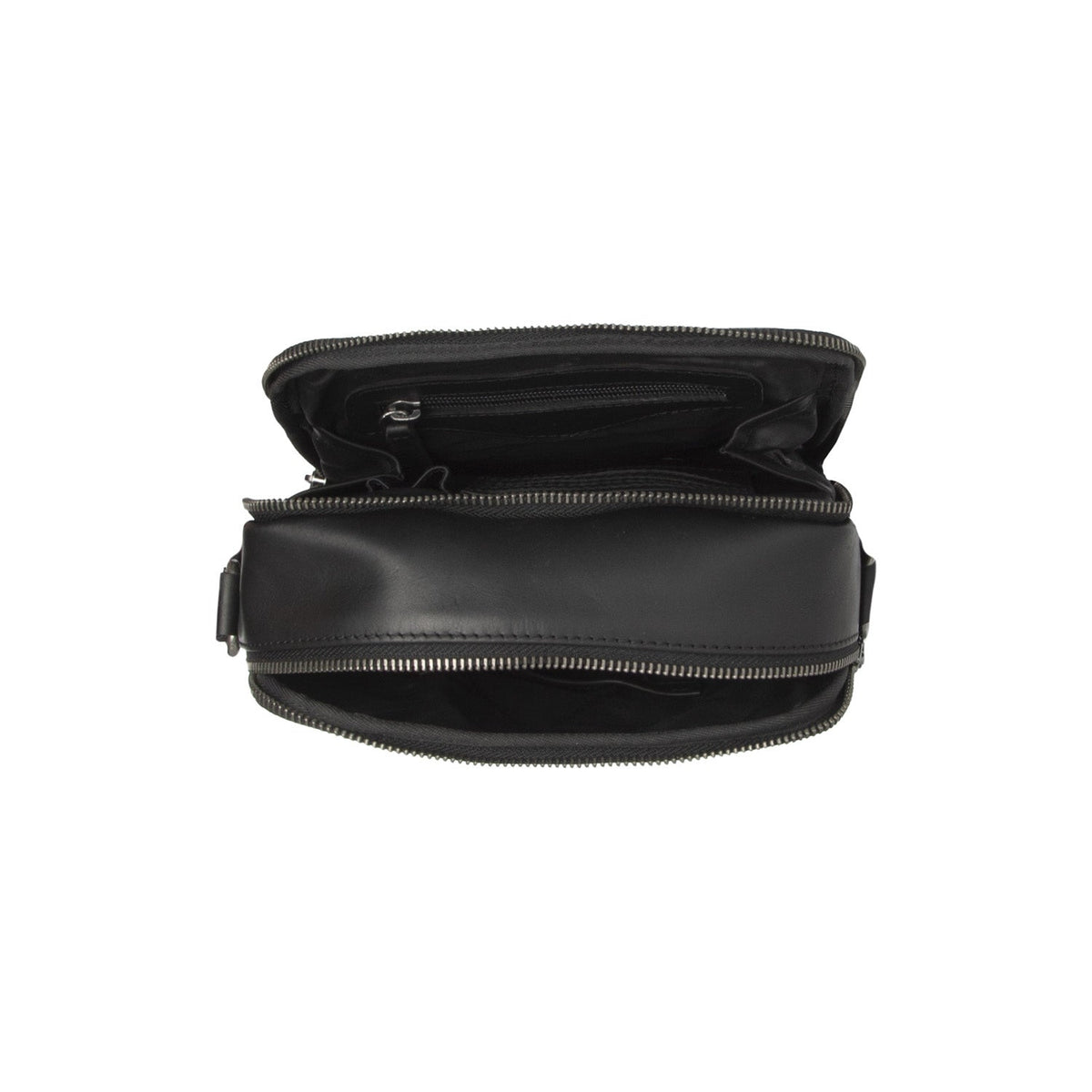 
Solid Antique Brass Hardware & Heavy-Duty Dual Zipper Detail on Arendal حقيبة كروس جلدية