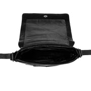 Solid Antique Brass Hardware & Heavy-Duty Dual Zipper Detail on Bodin Full-Grain Leather Crossbody Bag