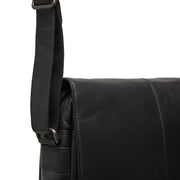 Raphael Full-Grain Leather Crossbody Bag رجالي - Structured Side Profile Showing Gusset Depth &amp; Expansion Capacity