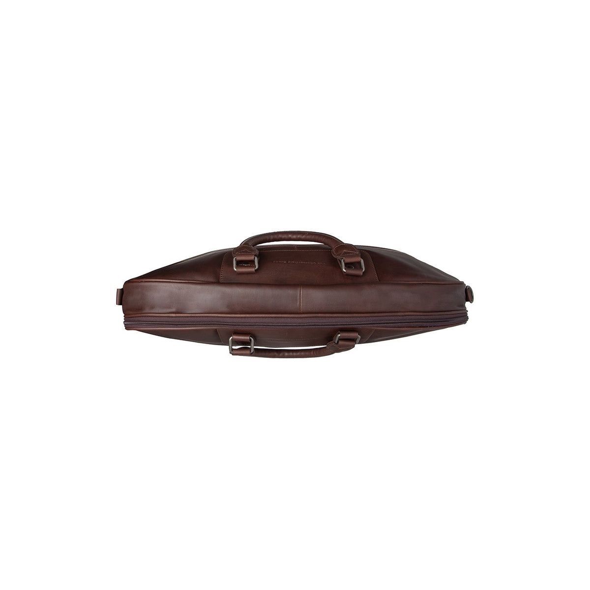 Close-Up Detail of Classic Collar &amp; Heavy-Duty Zipper Hardware on Leather Garment Bag Josh نسائي