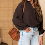 
Cognac Leather Handbag Dalford, detail view 1