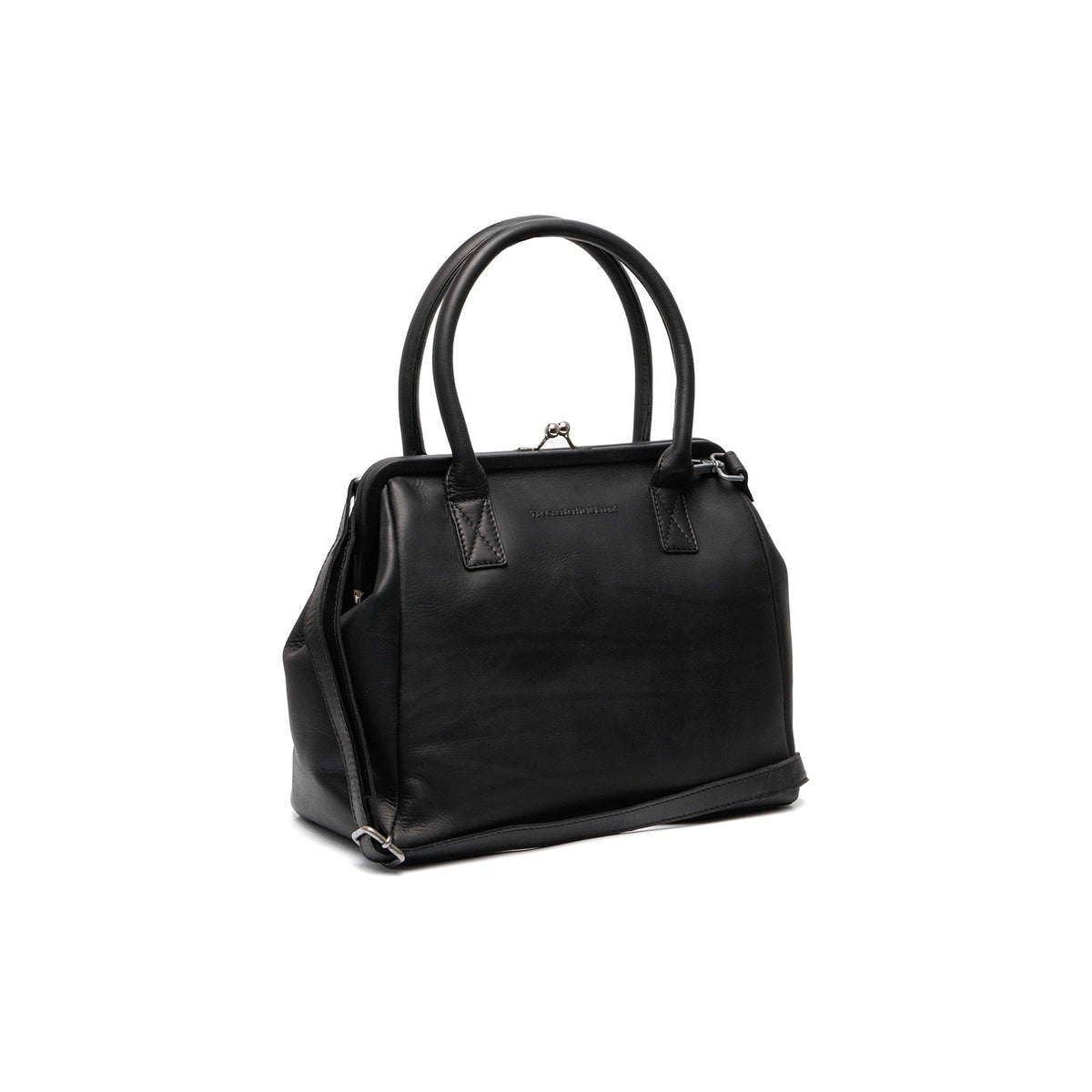Dorin جلد طبيعي فل جرين Handbag in Classic 100% Full-Grain Leather - Front Profile View &amp; Tailored Silhouette | Buy Online