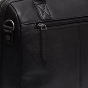 Tailored Rib Cuffs &amp; Hem Craftsmanship Construction Detail on Langton Full-Grain Leather Handbag نسائي