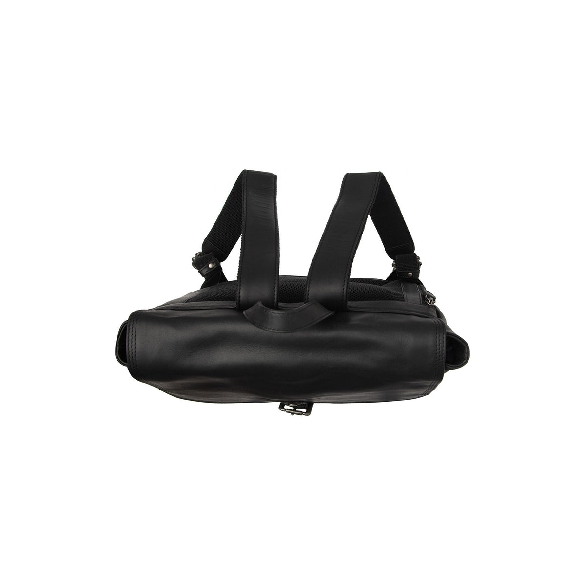 Classic 100% Full-Grain leather Backpack - عرض خلفي يوضح أحزمة الجلد المقواة والخياطة المتقنة