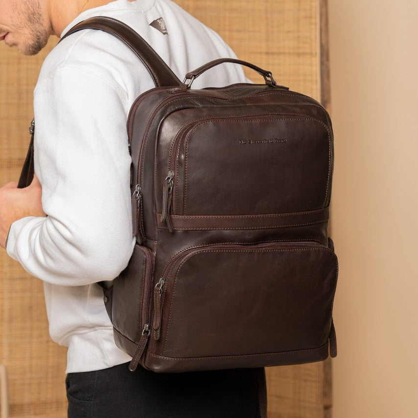 Lennox Full-Grain Leather Laptop Backpack نسائي – alternate product view 2