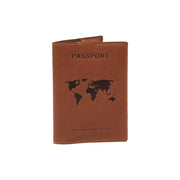 Cognac Leather Passport Case نسائي, front view