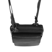 Styled Fit Perspective of Malaga Full-Grain Leather Phone Bag نسائي on Model - Natural Daylight Drape