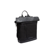 Bornholm Full-Grain Leather Roll-top Backpack نسائي in Classic 100% Full-Grain Leather - Full Exterior Front Profile View | Buy Online