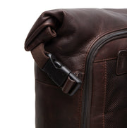 Liverpool Full-Grain Leather Roll-top Backpack نسائي – alternate product view 3