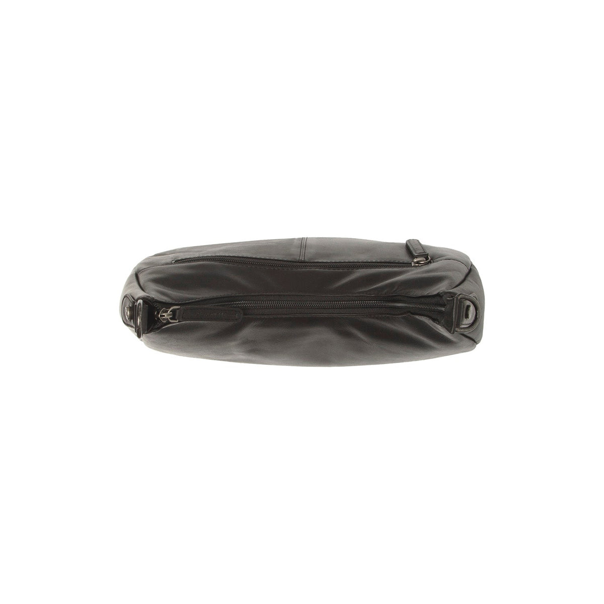 
Solid Antique Brass Hardware & Heavy-Duty Dual Zipper Detail on Alexandria حقيبة كتف جلدية