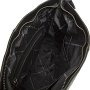 Solid Antique Brass Hardware &amp; Heavy-Duty Dual Zipper Detail on Amelia Full-Grain Leather Shoulder Bag نسائي